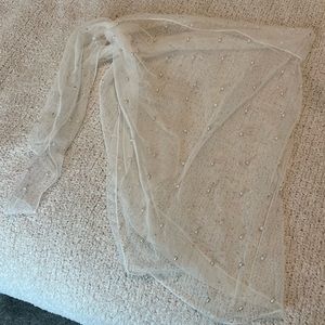 Lulus white mesh pearl sarong cover up